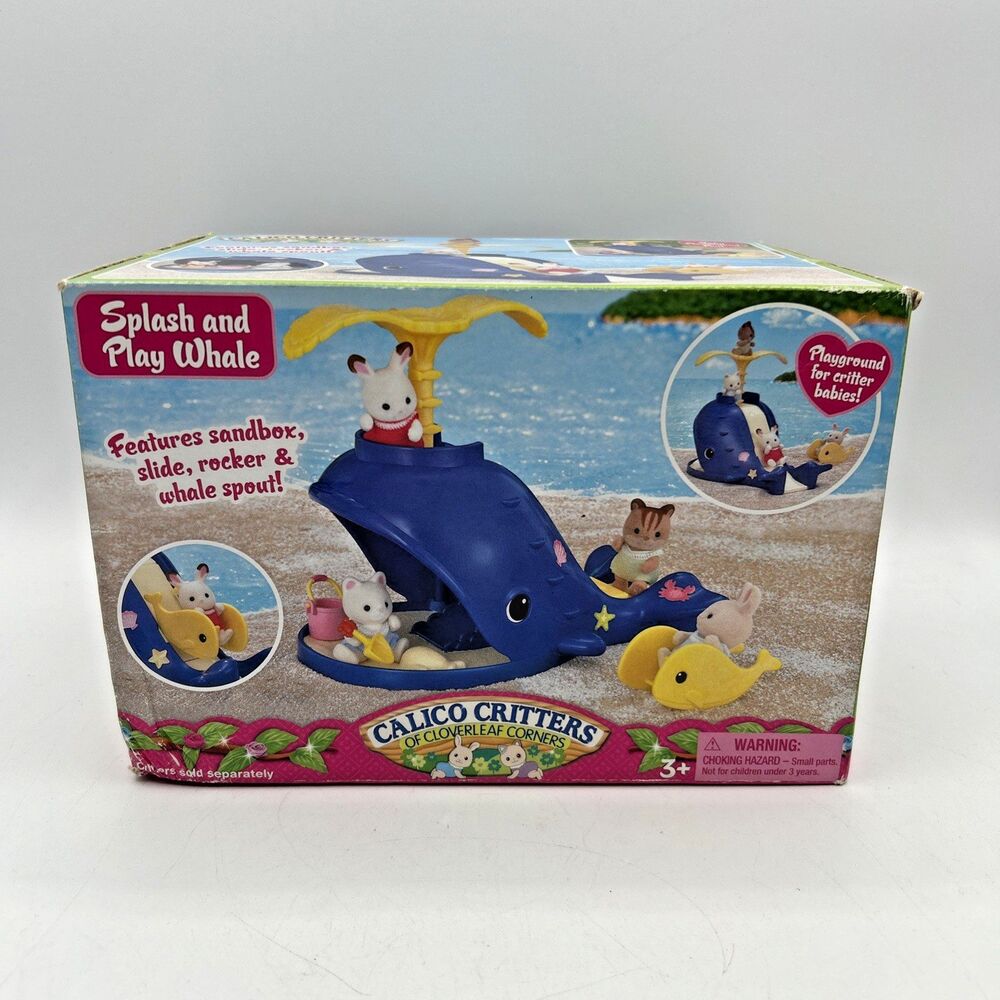 Calico Critters Splash and Play Whale Playset Epoch Sandbox Slide Rocker NIB